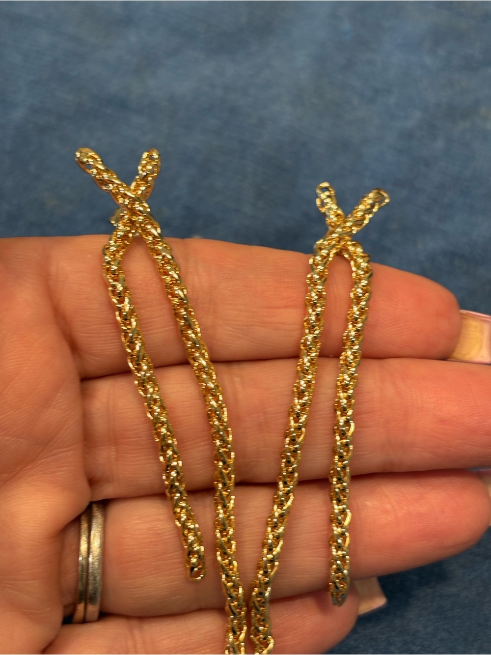 Gold Rope-Style Drop Earrings for Women